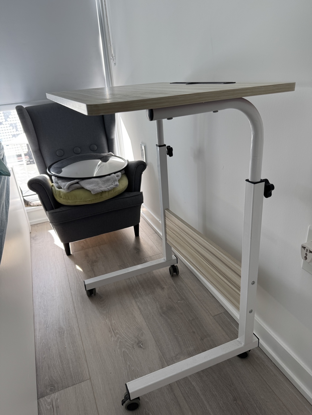 Adjustable Mobile Laptop Desk with Wheels - photo 2