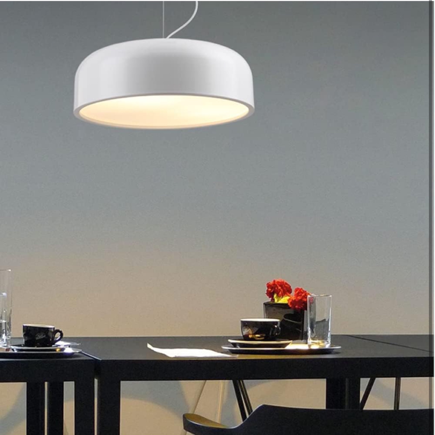 White Modern Pendant Light Fixture - photo 2