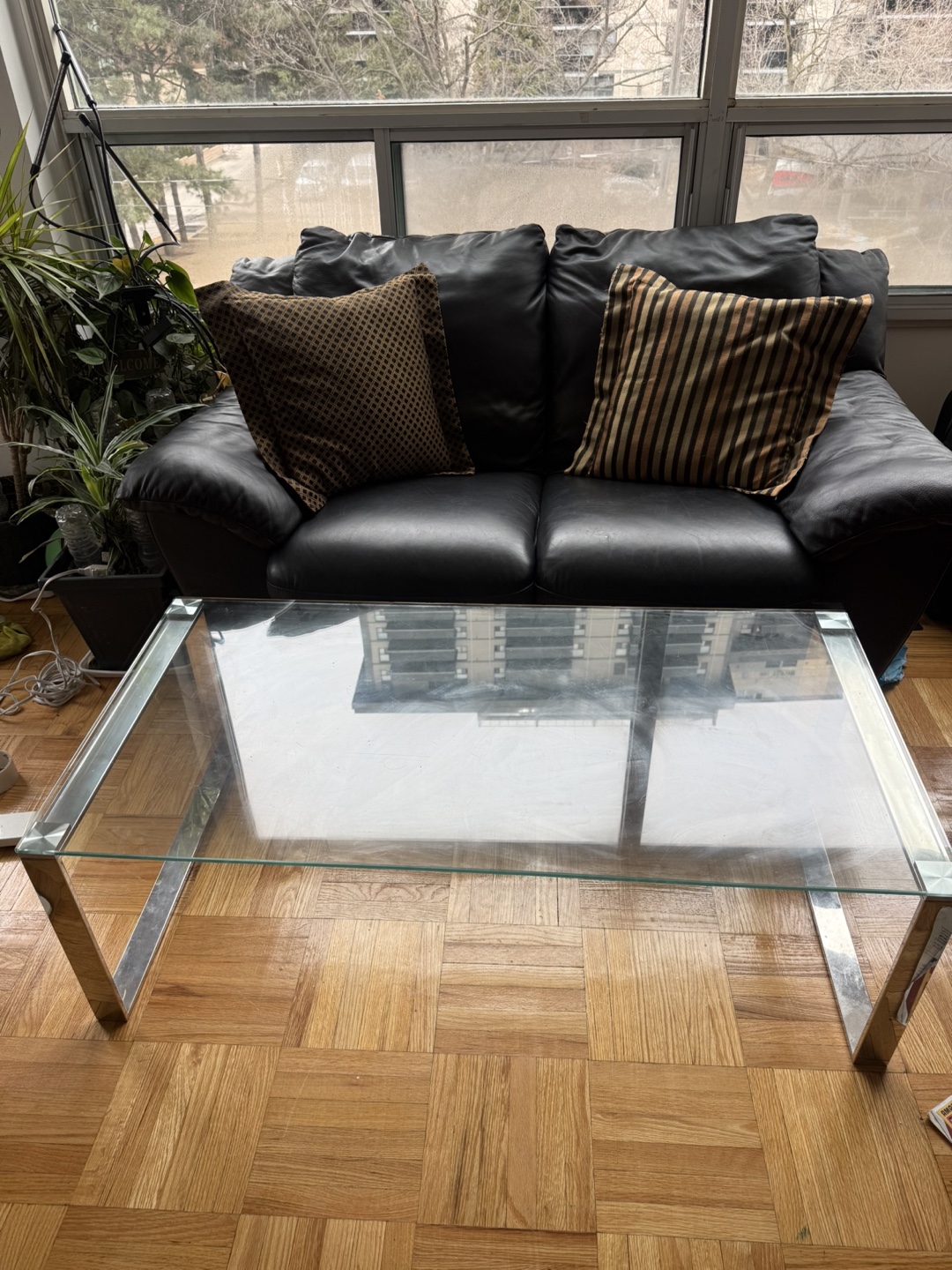 Glass top coffee table