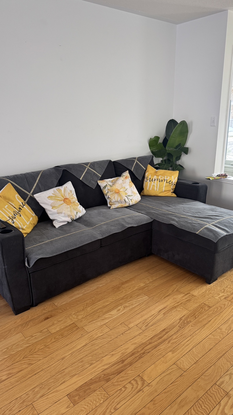Dark Grey L-Shaped Sectional Sofa with Storage - photo 2