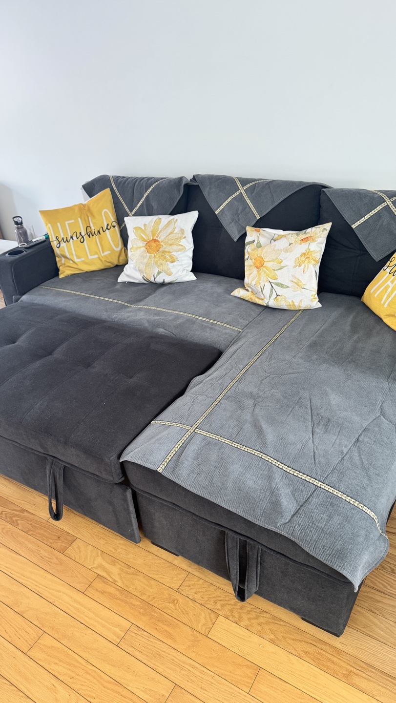 Dark Grey L-Shaped Sectional Sofa with Storage - photo 3