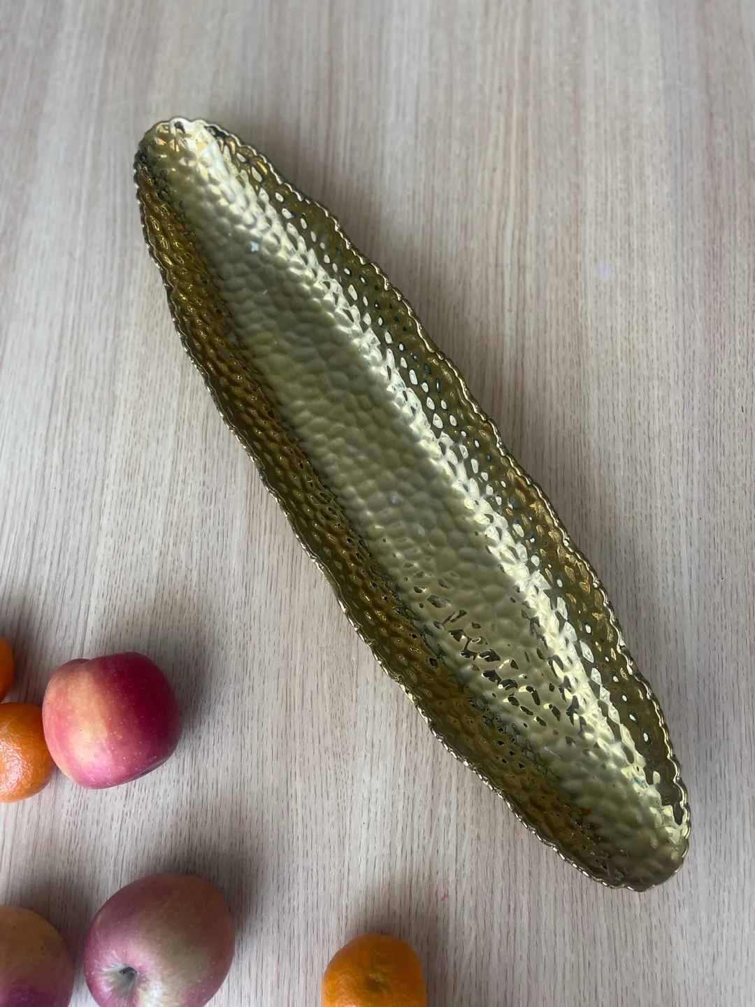 Gold Hammered Metal Serving Tray thumbnail