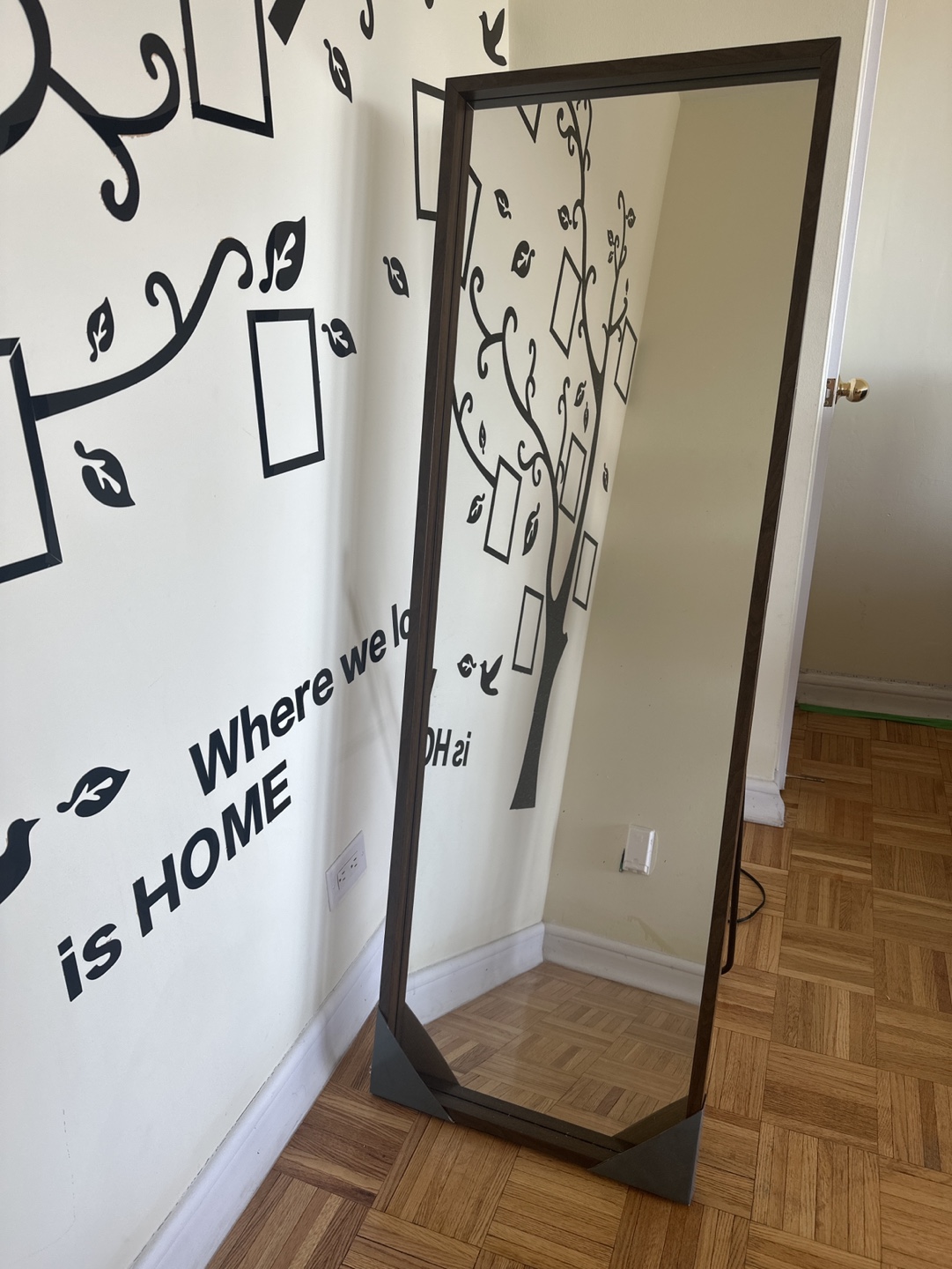 Full Length Leaner Mirror with Dark Brown Frame - photo 2
