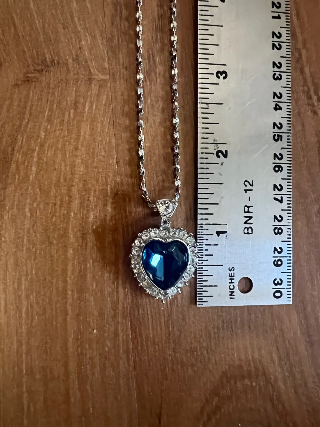 Vintage Avon Blue Heart Pendant Necklace image indicator(7)