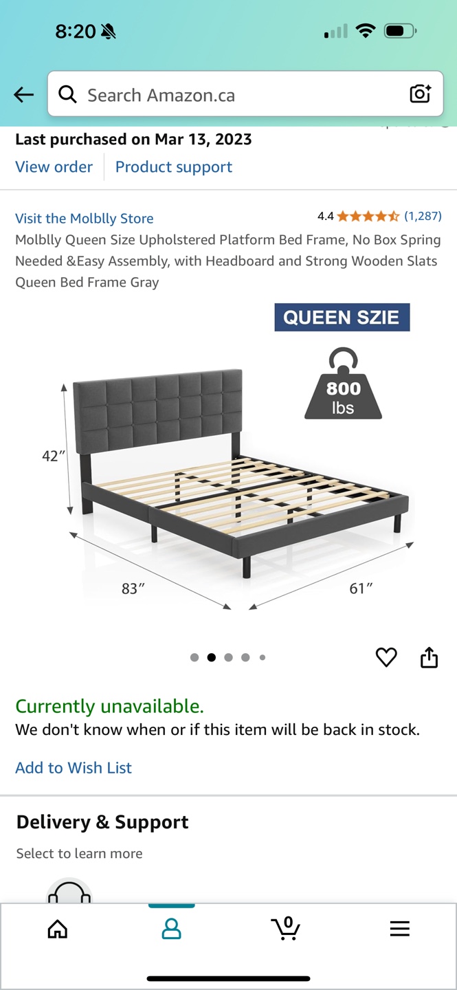 Moblly Queen Size Upholstered Platform Bed Frame