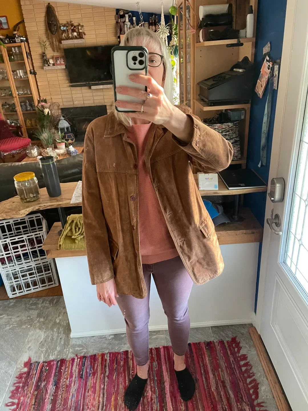 Sequoia Women's Brown Suede Jacket Size 14 image indicator(2)