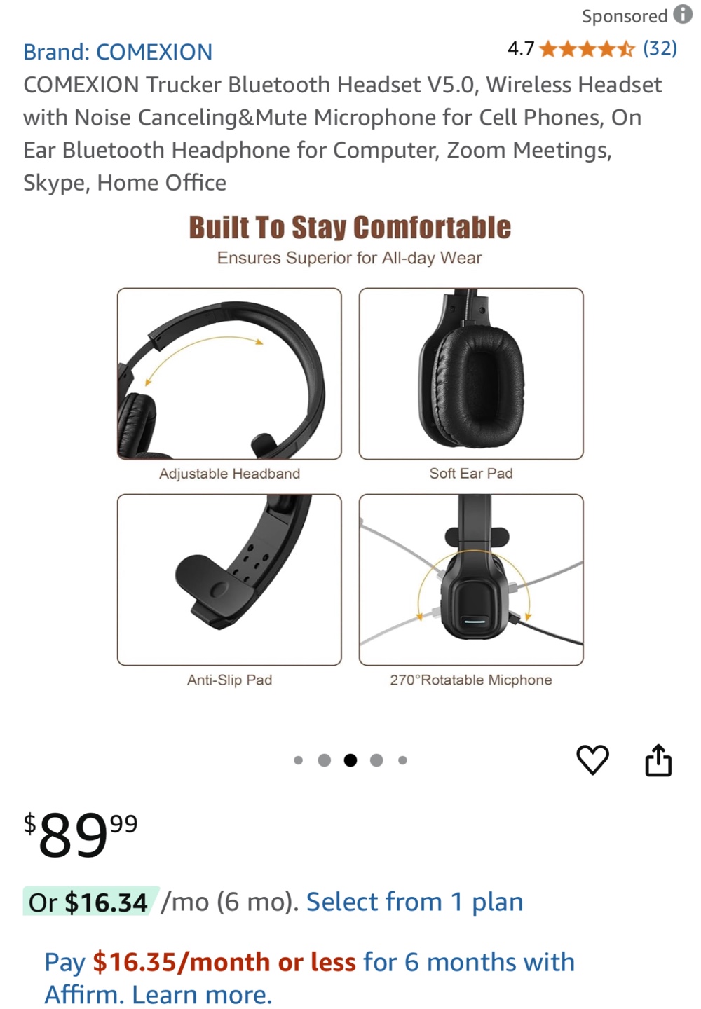 COMEXION  Bluetooth Headset V5.0 wireless - photo 3