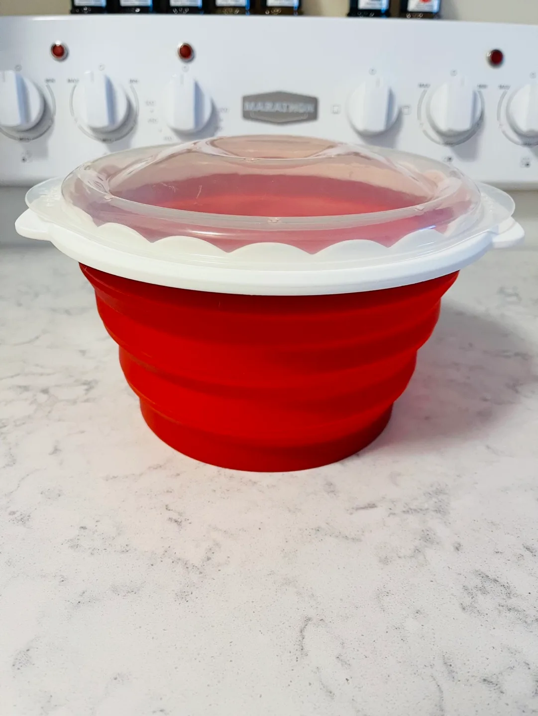 Cuisinart Red Collapsible Silicone popcorn maker image indicator(2)