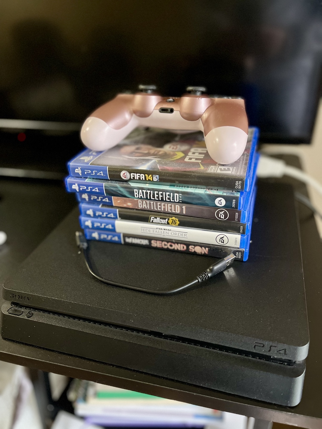 PS4 Slim Console Bundle with Games and Controller