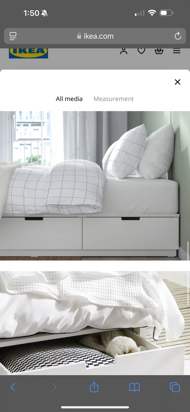 IKEA queen Bed Frame with 6 Storage drawers image indicator(4)
