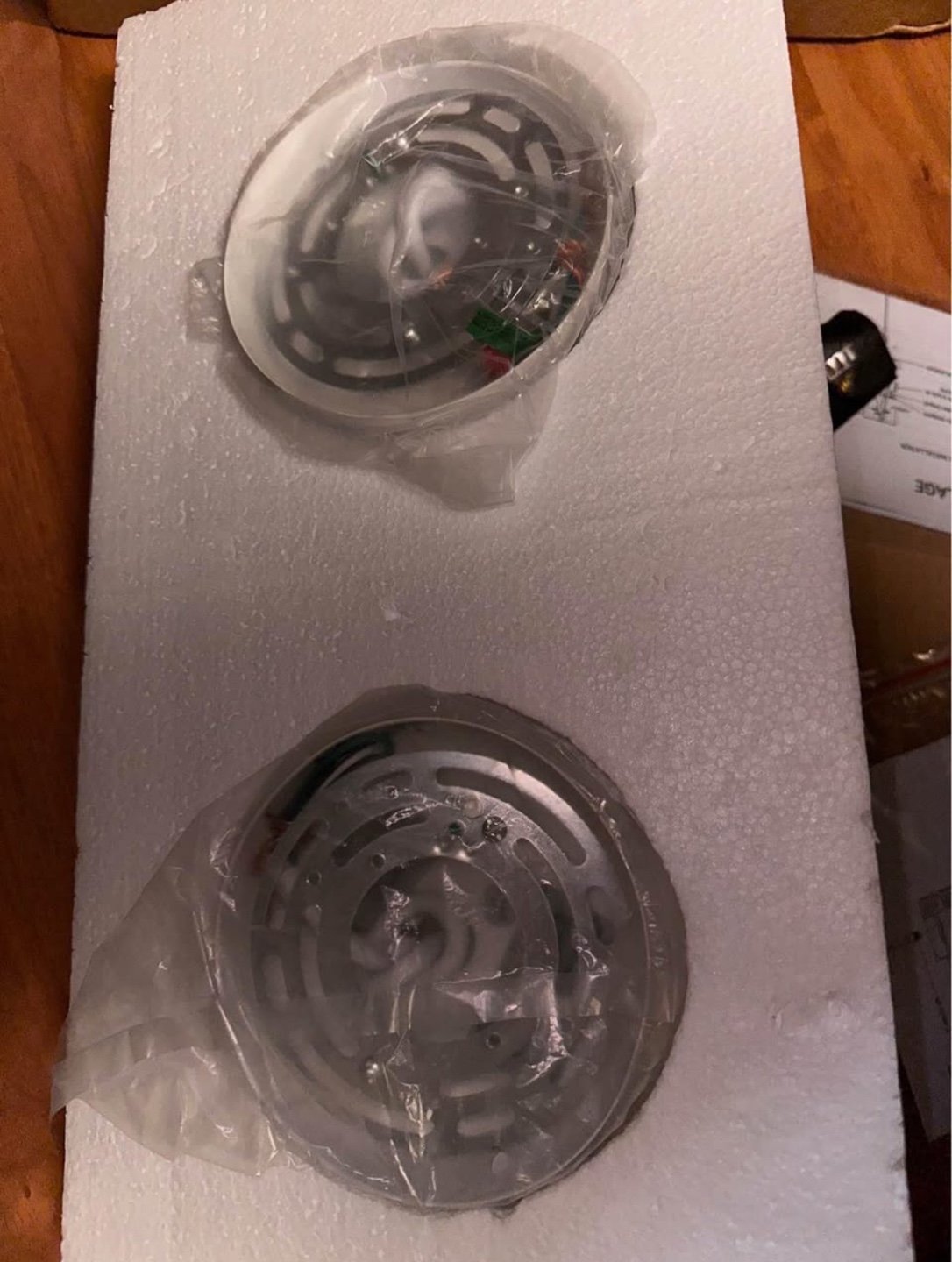 new set of 2 white metal hanging crystals light fixture - photo 3