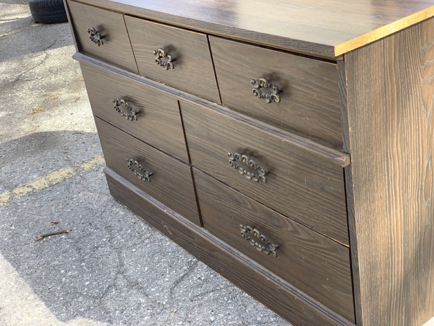 Dark brown dresser with mirror - photo 2