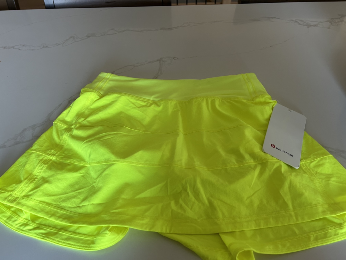 Lululemon Pace Rival Run Skirt - Size 4 - Neon Yellow