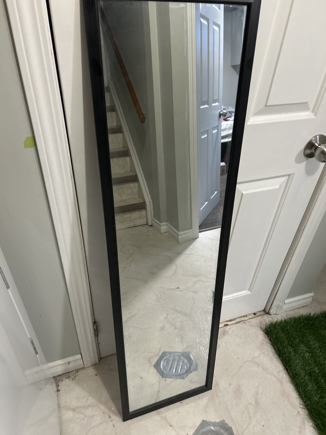 Full-Length Black Framed Mirror