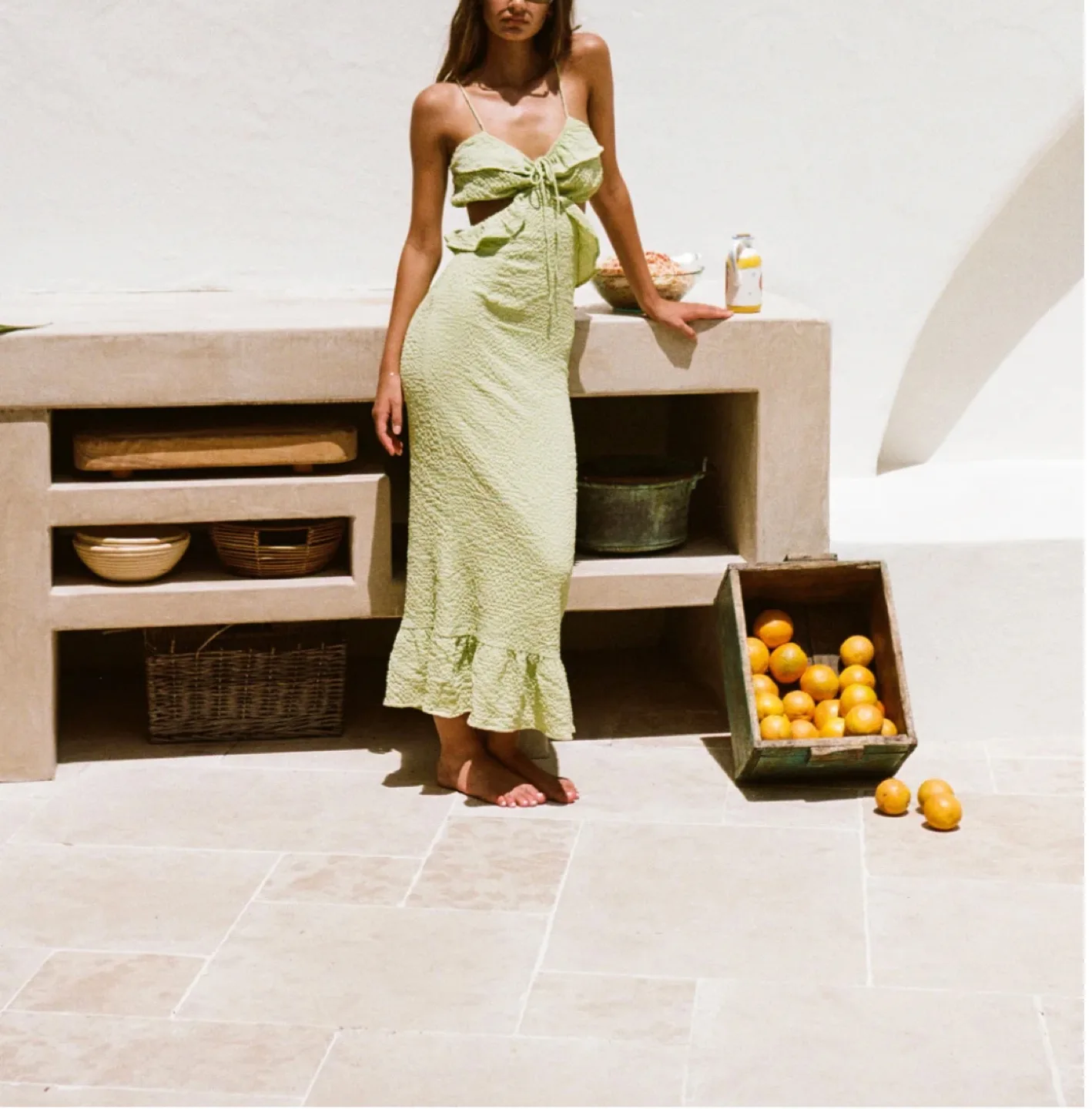 NWT Sabo Skirt | green cut out dress - S thumbnail