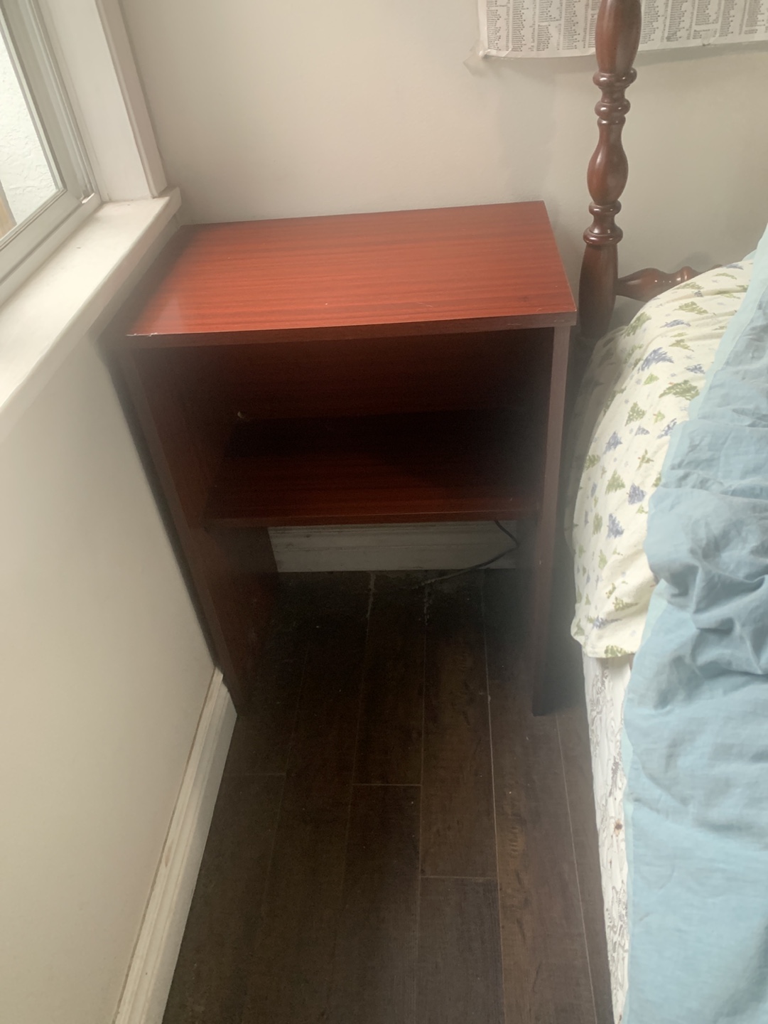 Dark Red Wooden Nightstand