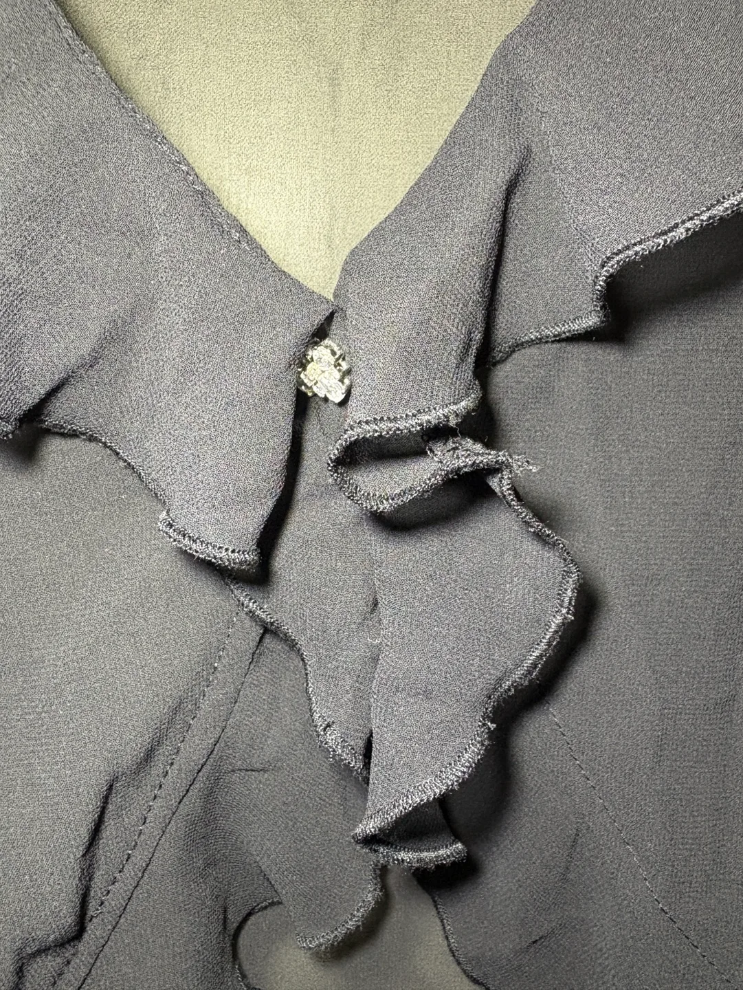 Suzuya Black 3/4 Sleeve Cardigan with Jewel Button (Medium) image indicator(3)