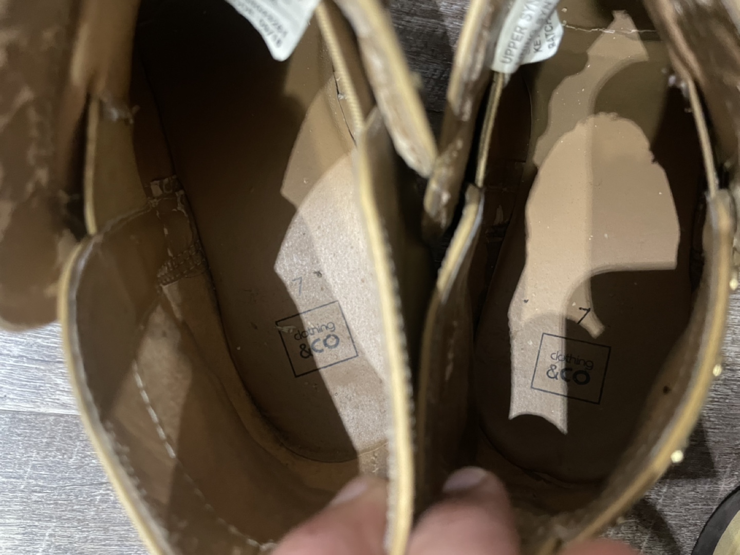 Tan Studded Ankle Boots - Size 7 - photo 4