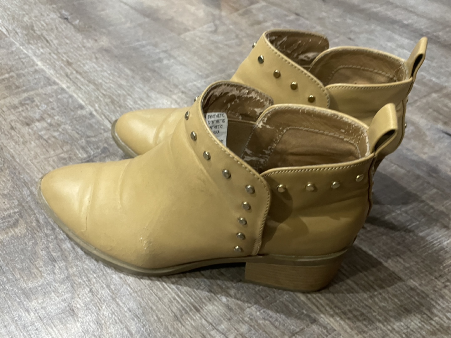 Tan Studded Ankle Boots - Size 7 - photo 3