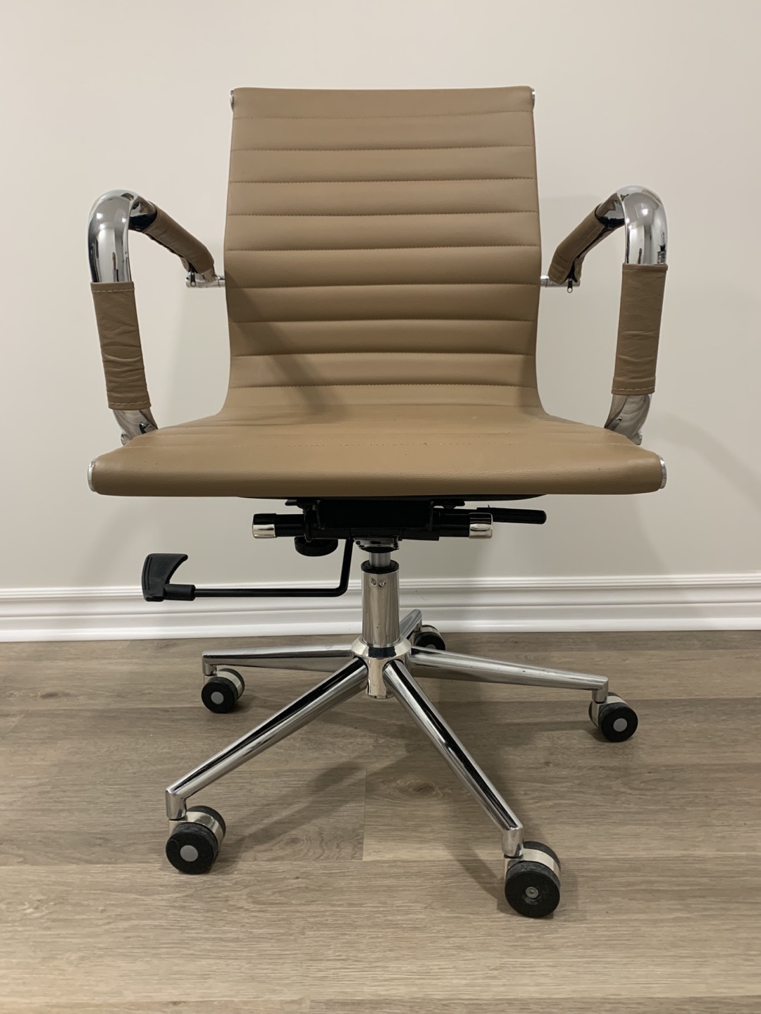 Modern Brown Leather Office Chair - photo 3