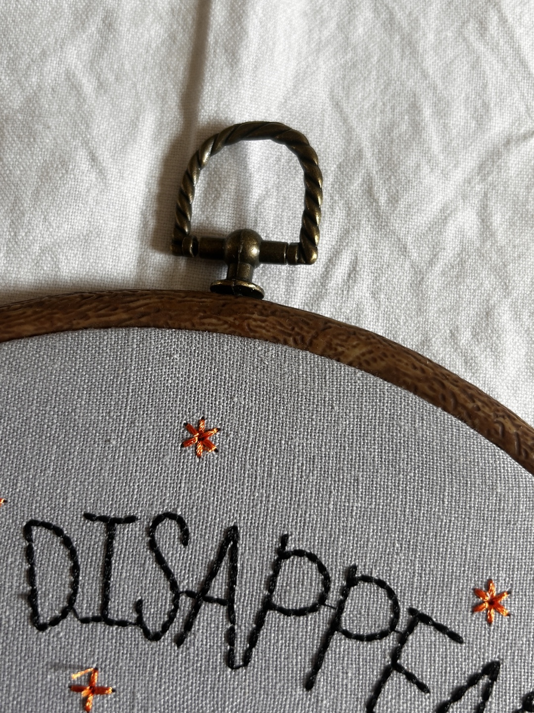 Hand-Embroidered Hoop Art - Let's Disappear - photo 4