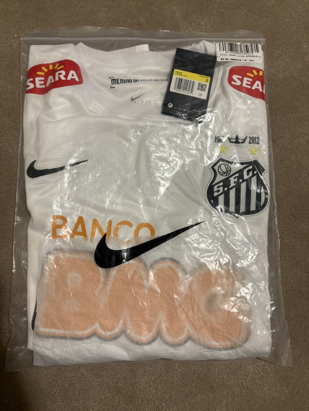 Neymar Jr. Santos FC 2012 Nike Jersey Size M - photo 3