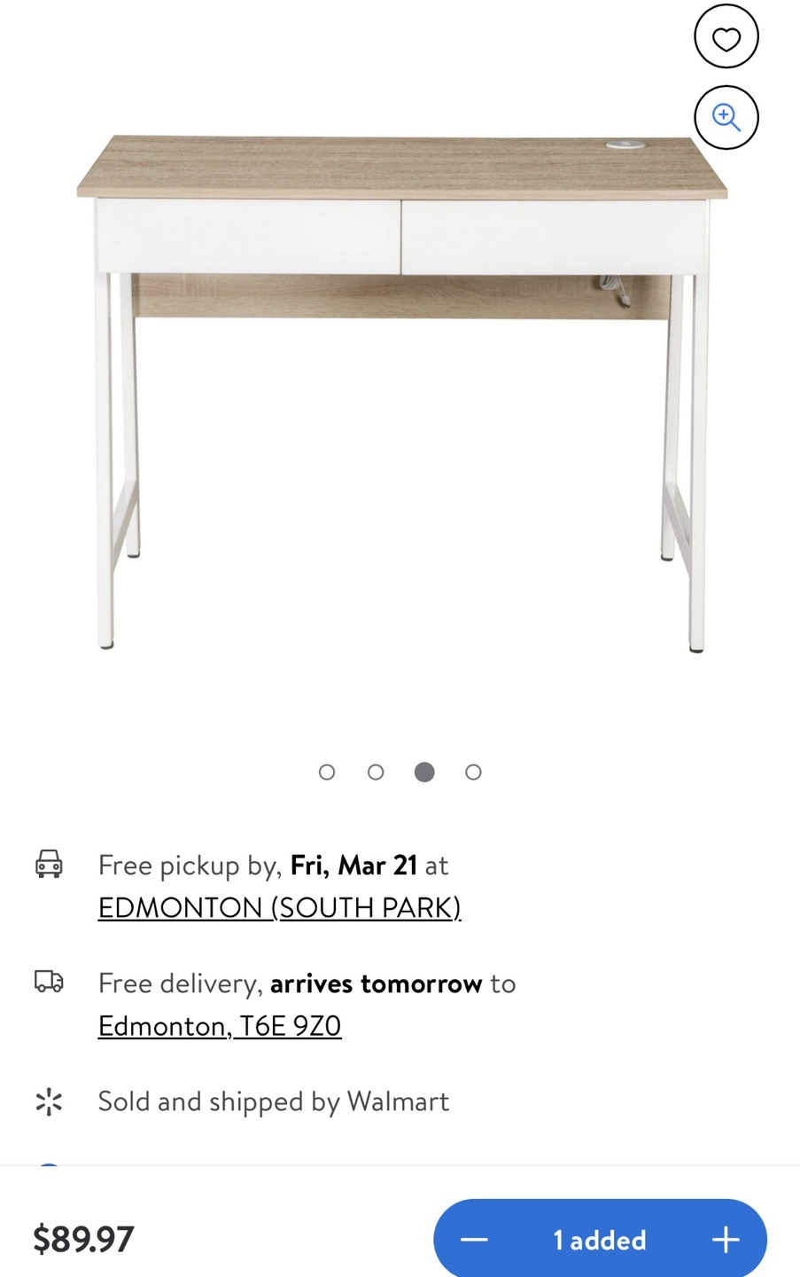 Computer Desk with 2 drawers with USB Charger - photo 5