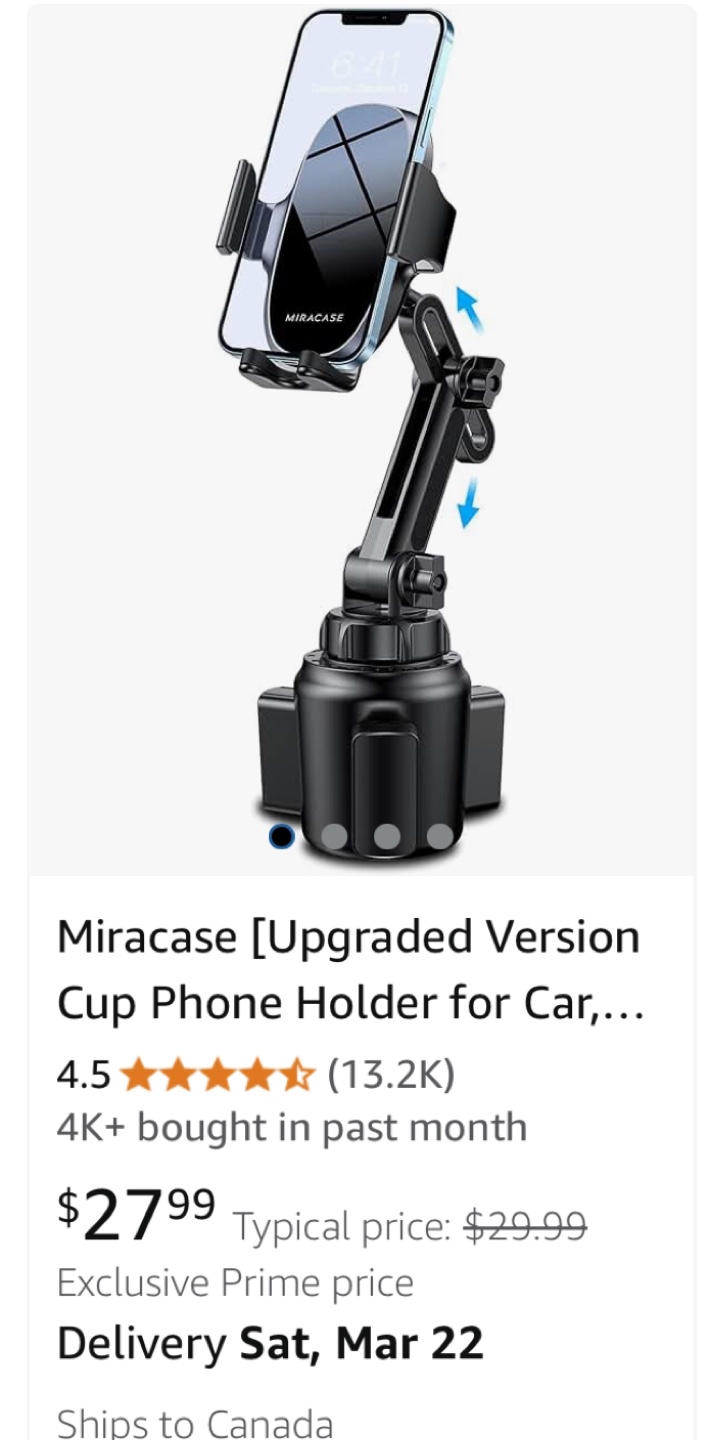 Miracase Upgraded Car Cup Phone Holder Mount