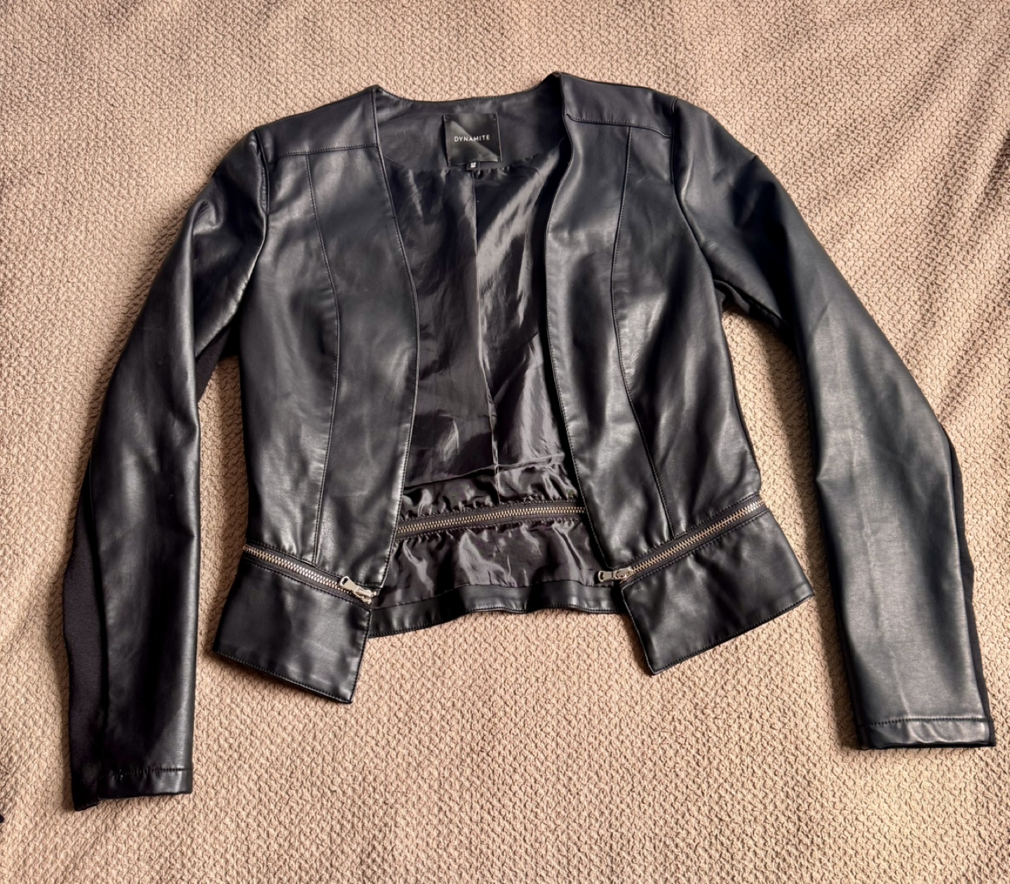Dynamite Black Faux Leather Blazer size Small