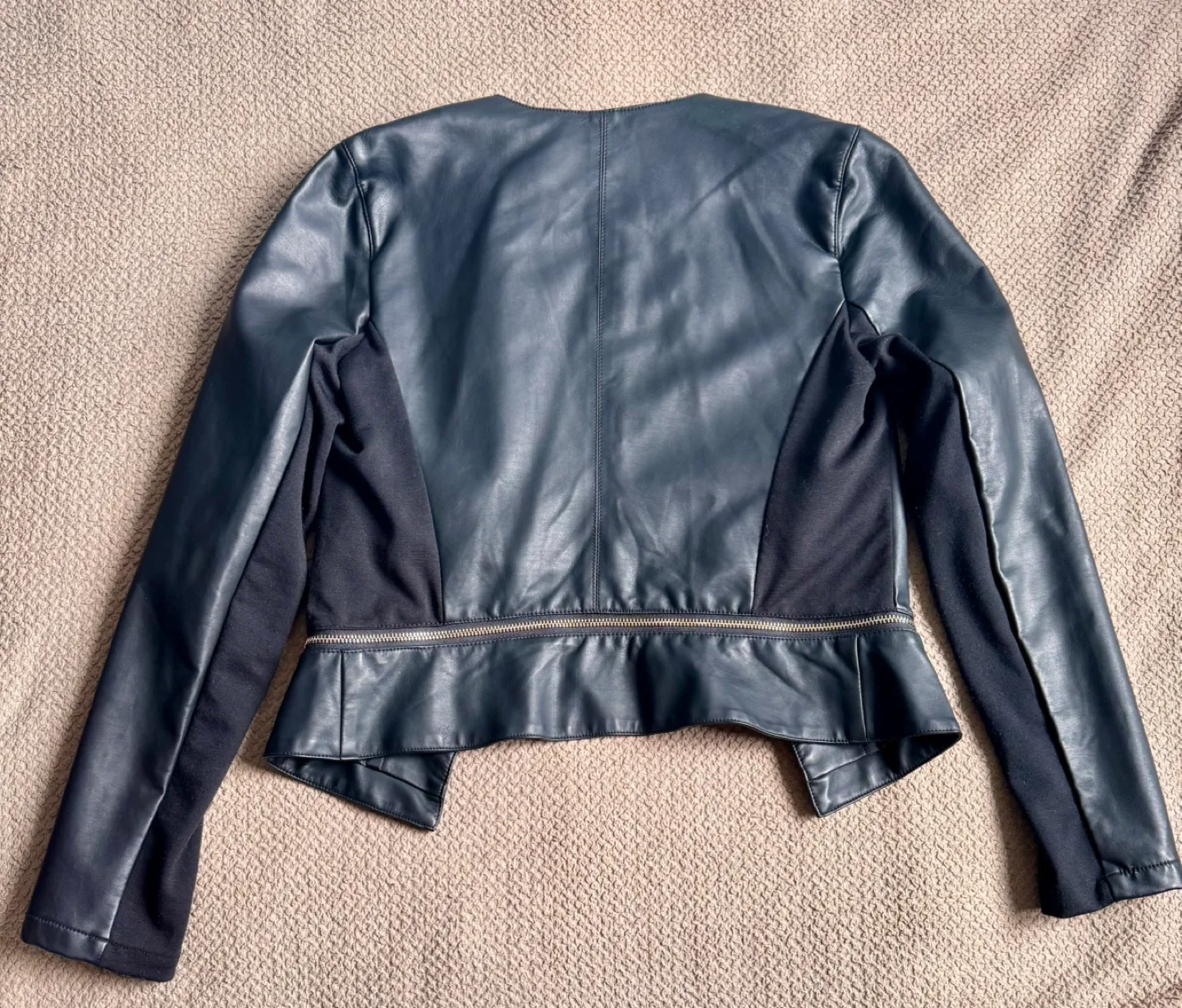 Dynamite Black Faux Leather Blazer size Small image indicator(2)