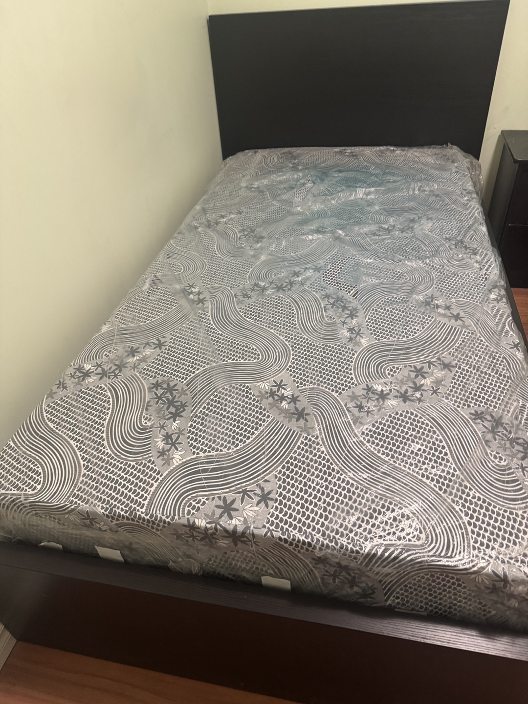 IKEA Black-Brown Twin Bed Frame with Storage