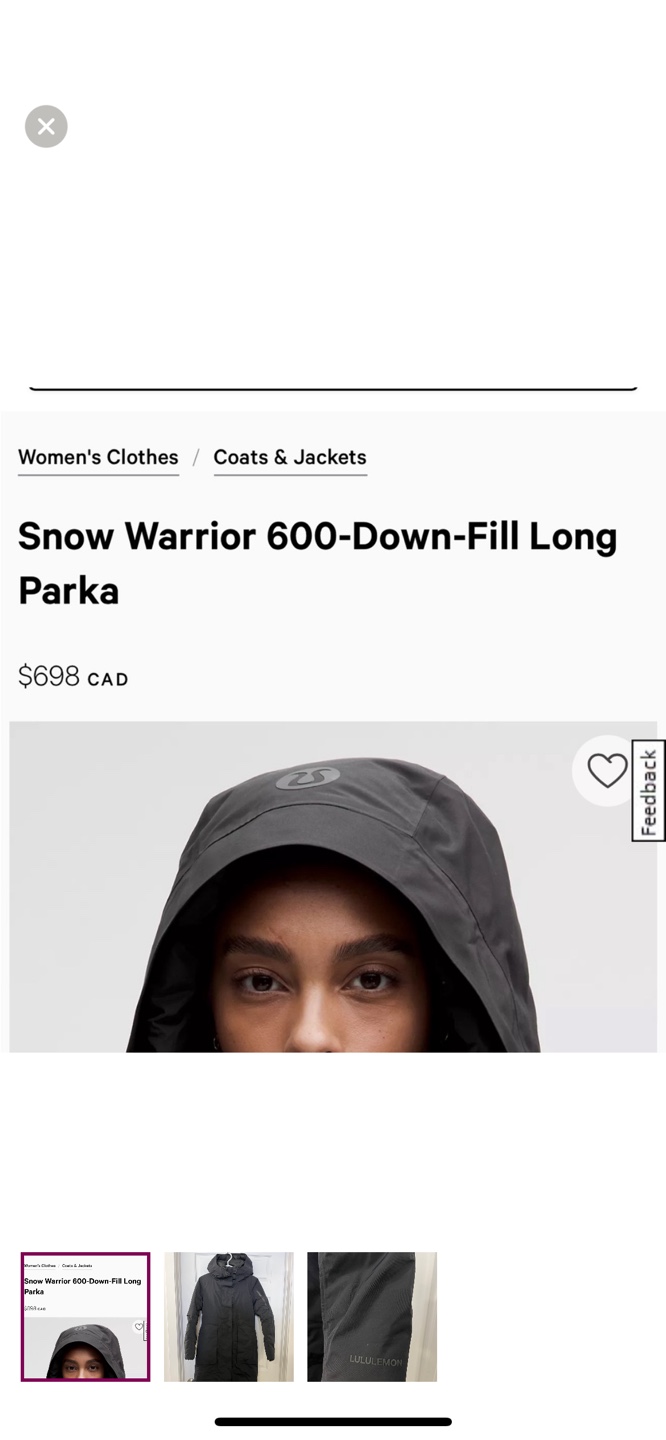 Lululemon Athletica Black Down-Fill Long Puffer Jacket - Size 4