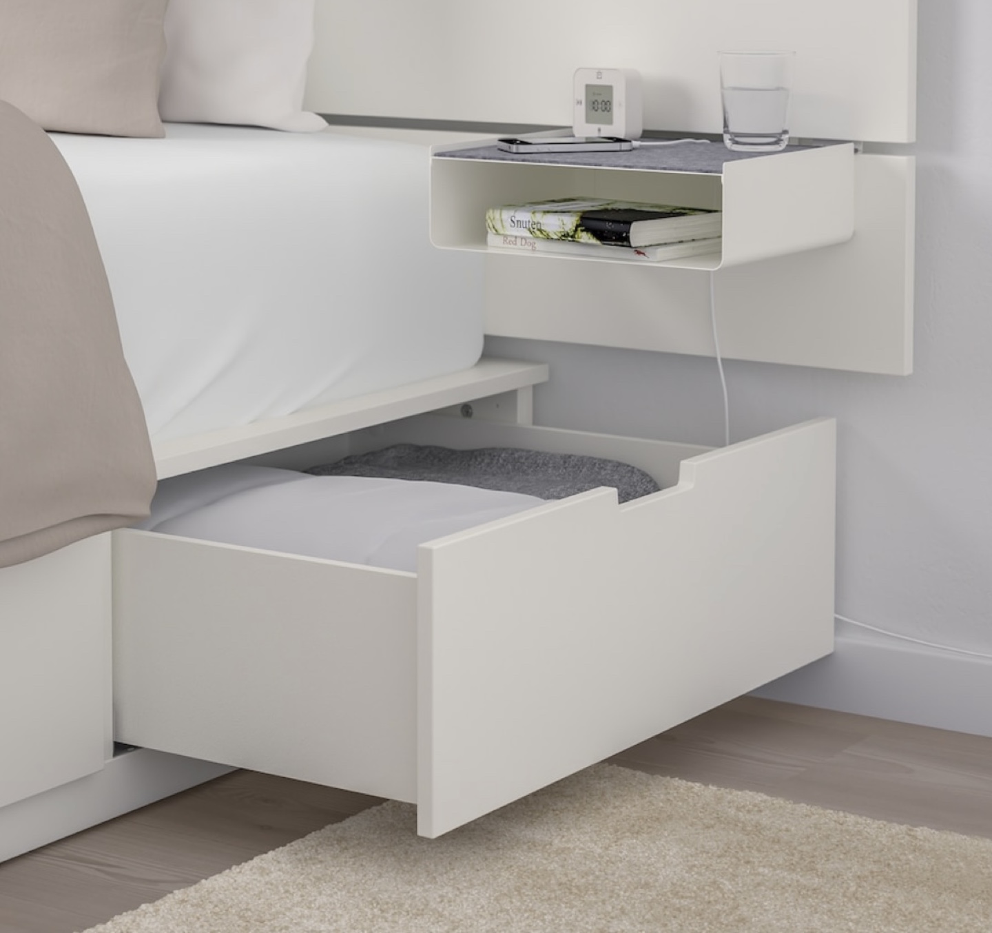 IKEA Nordli queen  Size Bed Frame with Headboard and Storage