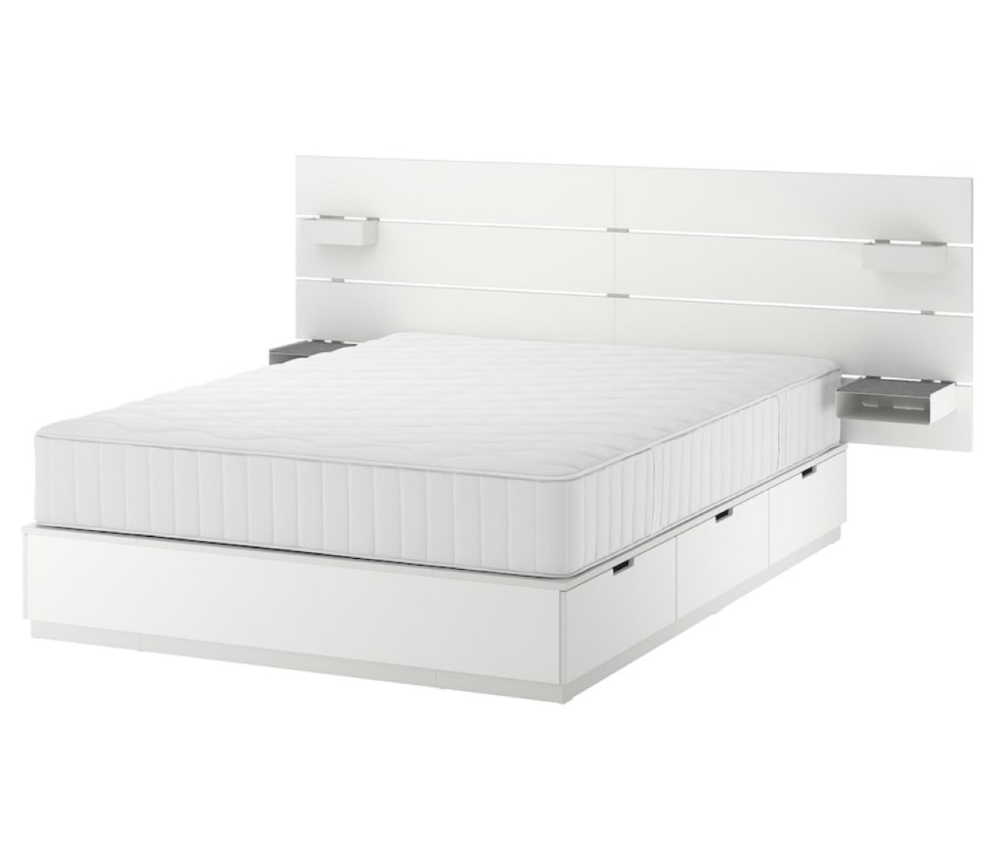 IKEA Nordli queen  Size Bed Frame with Headboard and Storage - photo 3