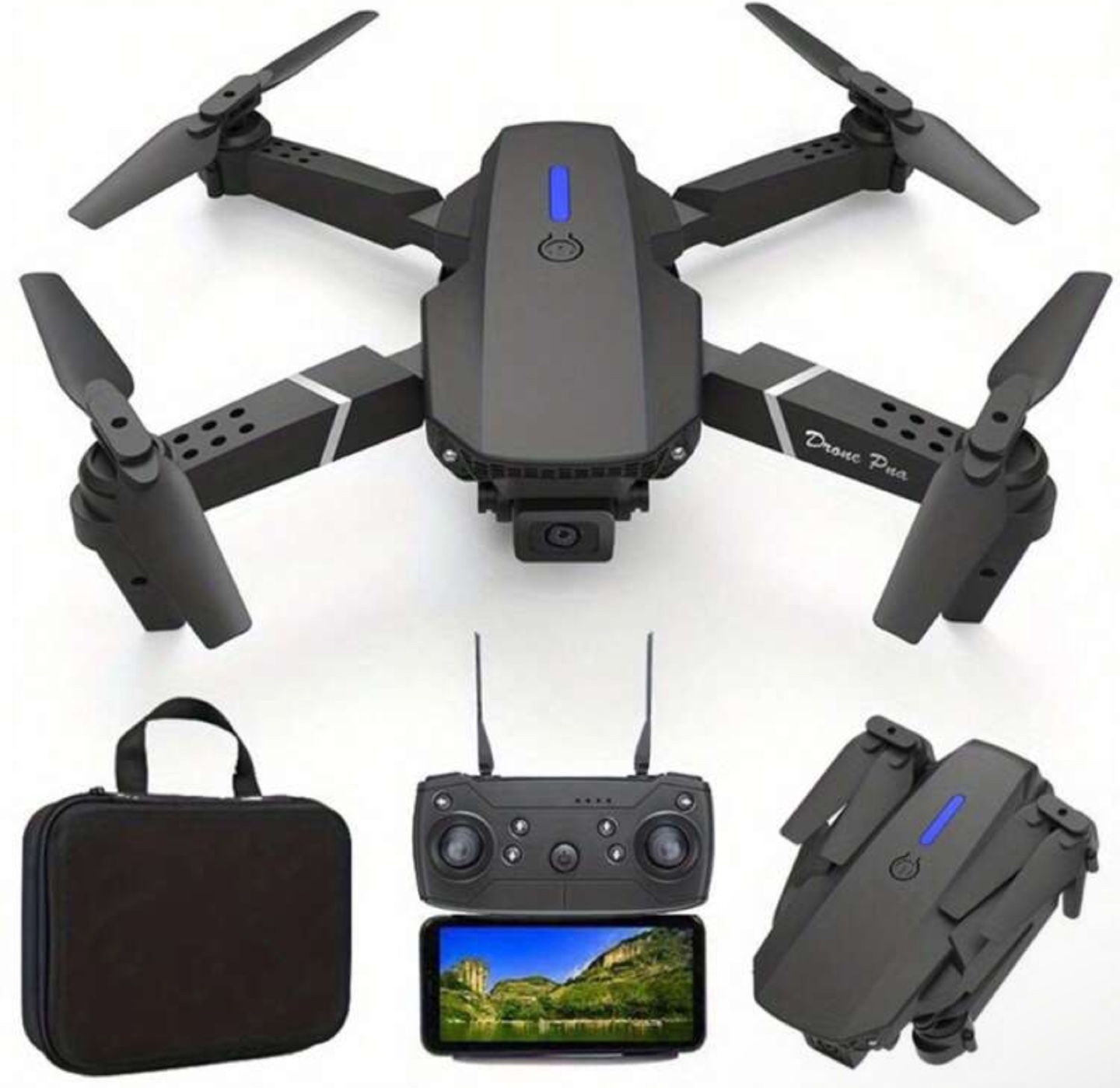 Single Camera Drone with Remote & Accessories