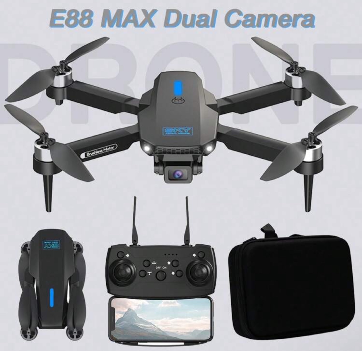 Single Camera Drone with Remote & Accessories - photo 3
