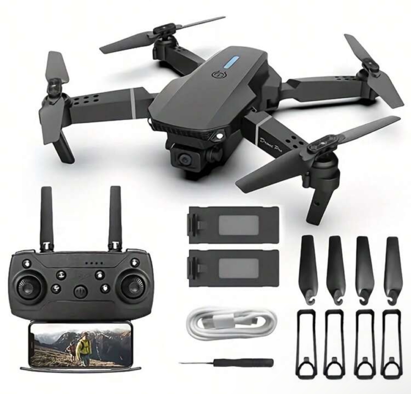 Single Camera Drone with Remote & Accessories - photo 4