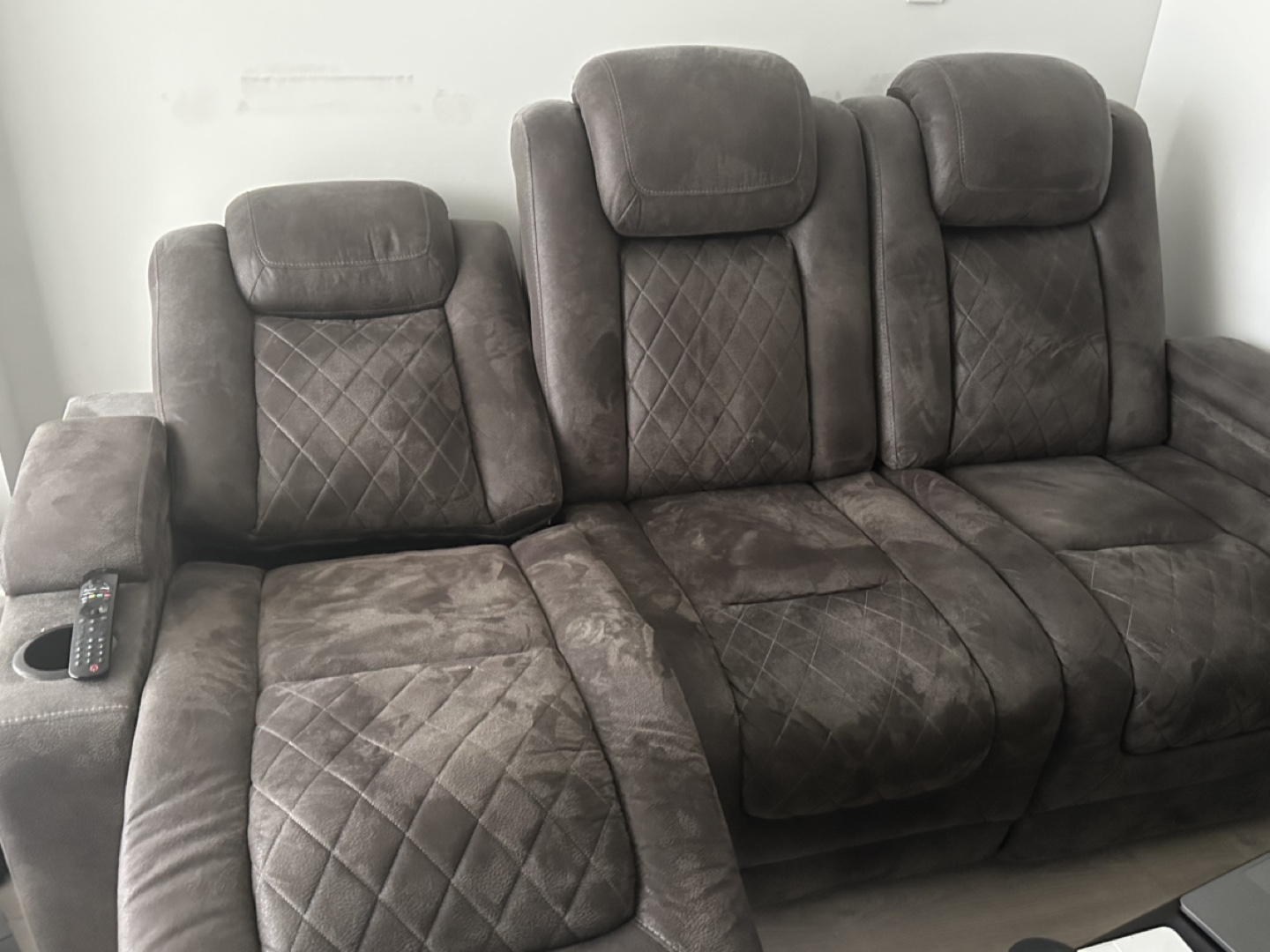 Reclining Sofa - Dark Grey Fabric - photo 3