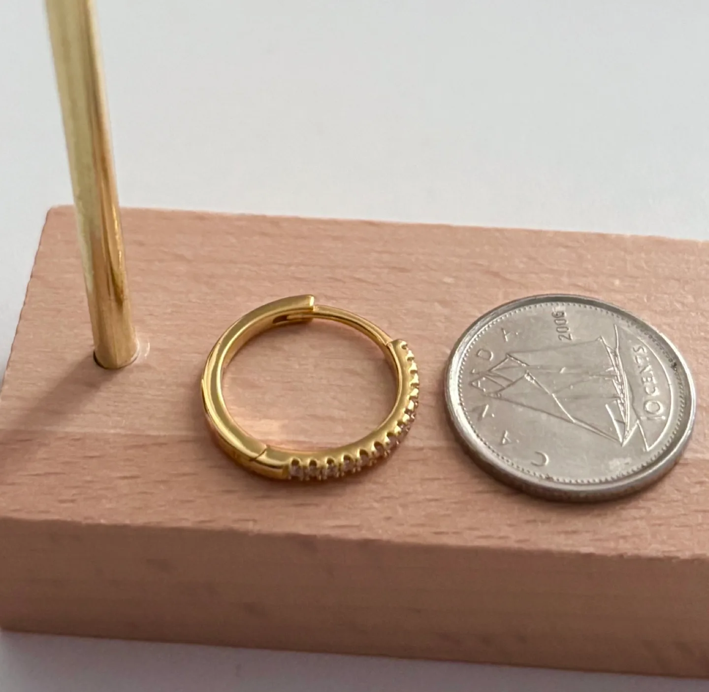 Gold plated Hoop Earrings with Cubic Zirconia‼️final price ! image indicator(4)