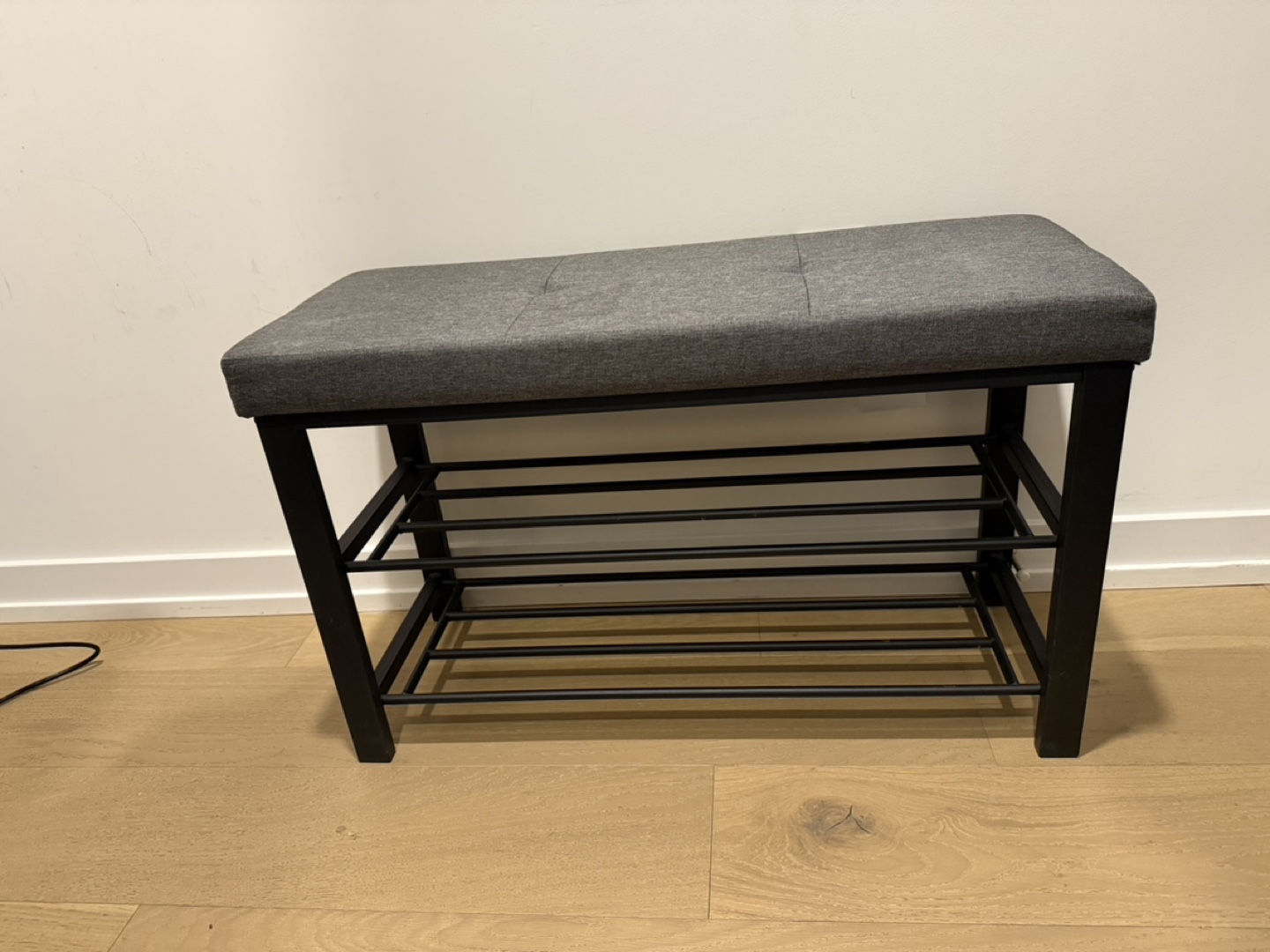 Shoe Rack Bench with Cushioned Seat - photo 2