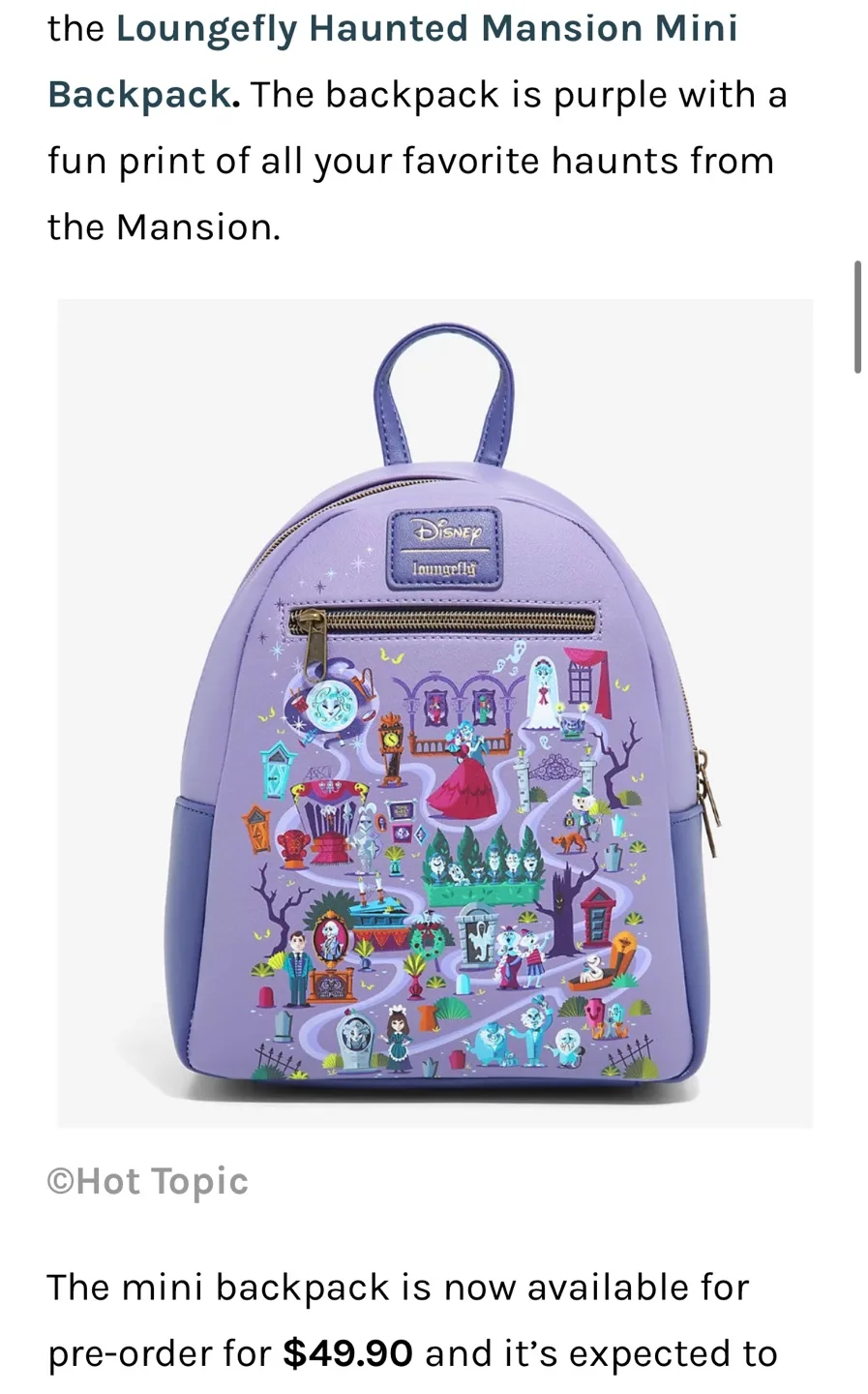Loungefly Disney Haunted Mansion Mini Backpack image indicator(4)