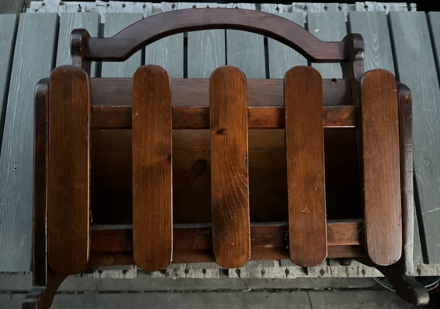 Vintage Wooden Magazine Rack