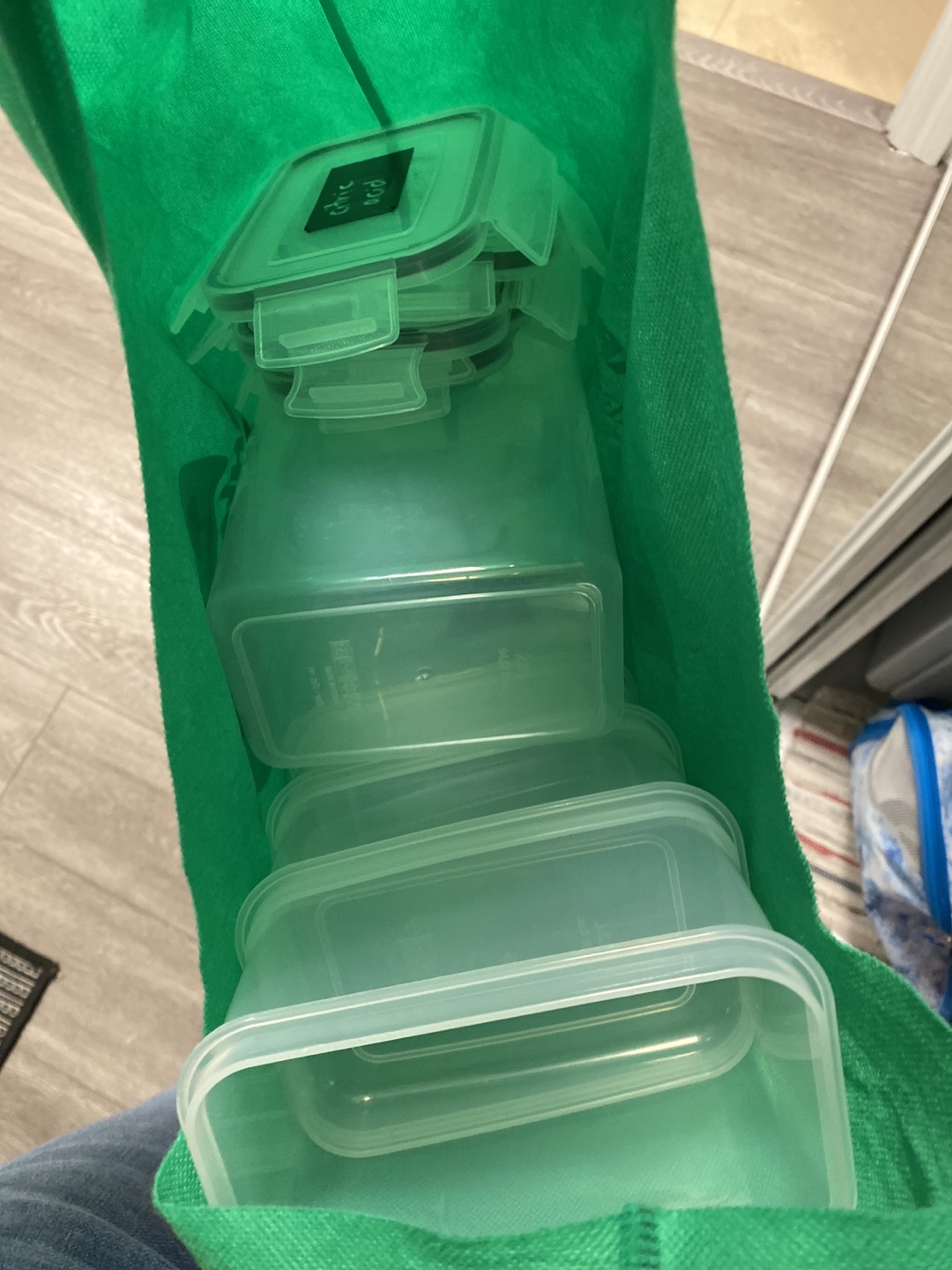 Set of Clear Plastic Food Storage Containers