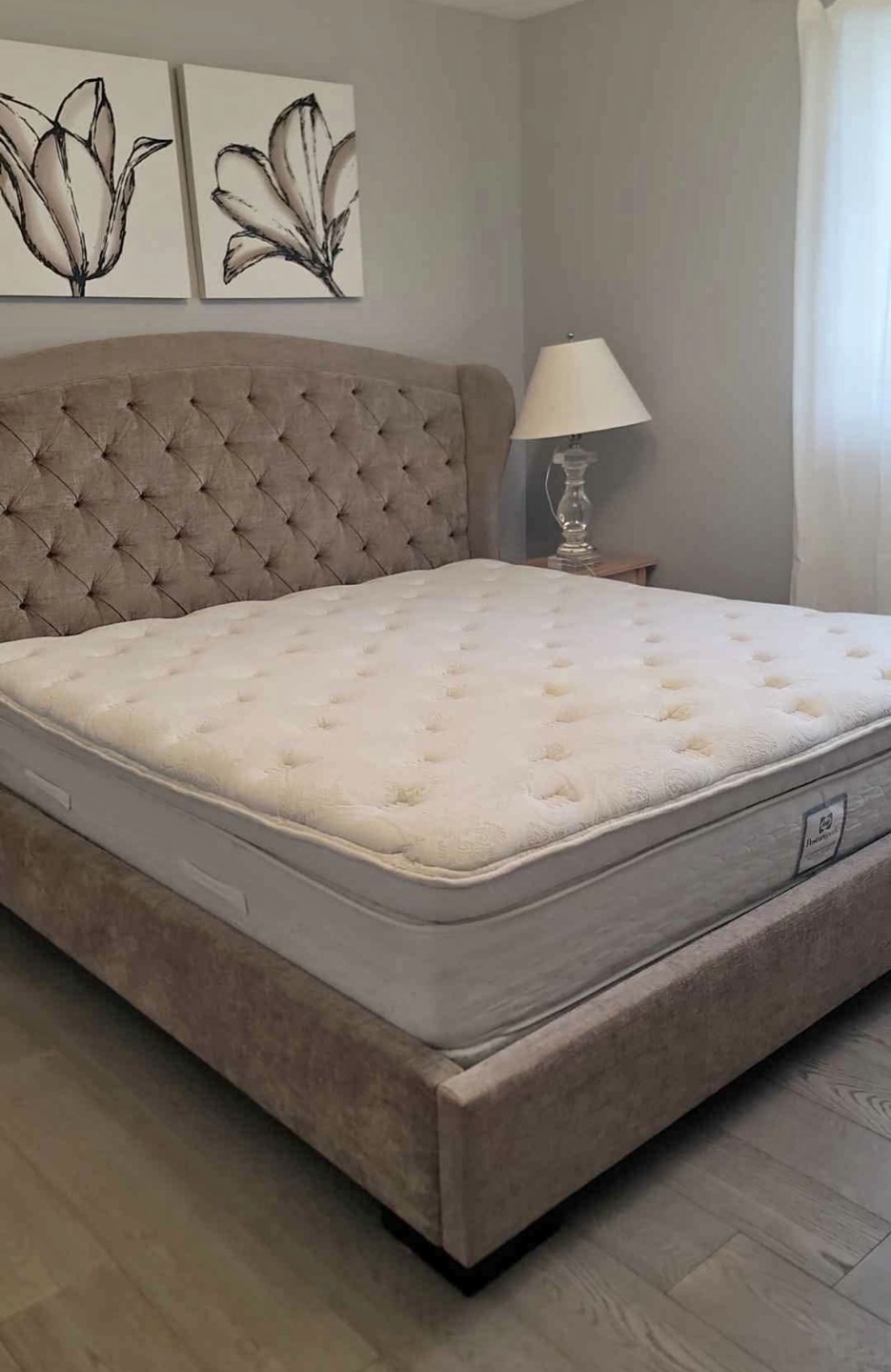 King mattress + box springs + metal frame - FREE DELIVERY