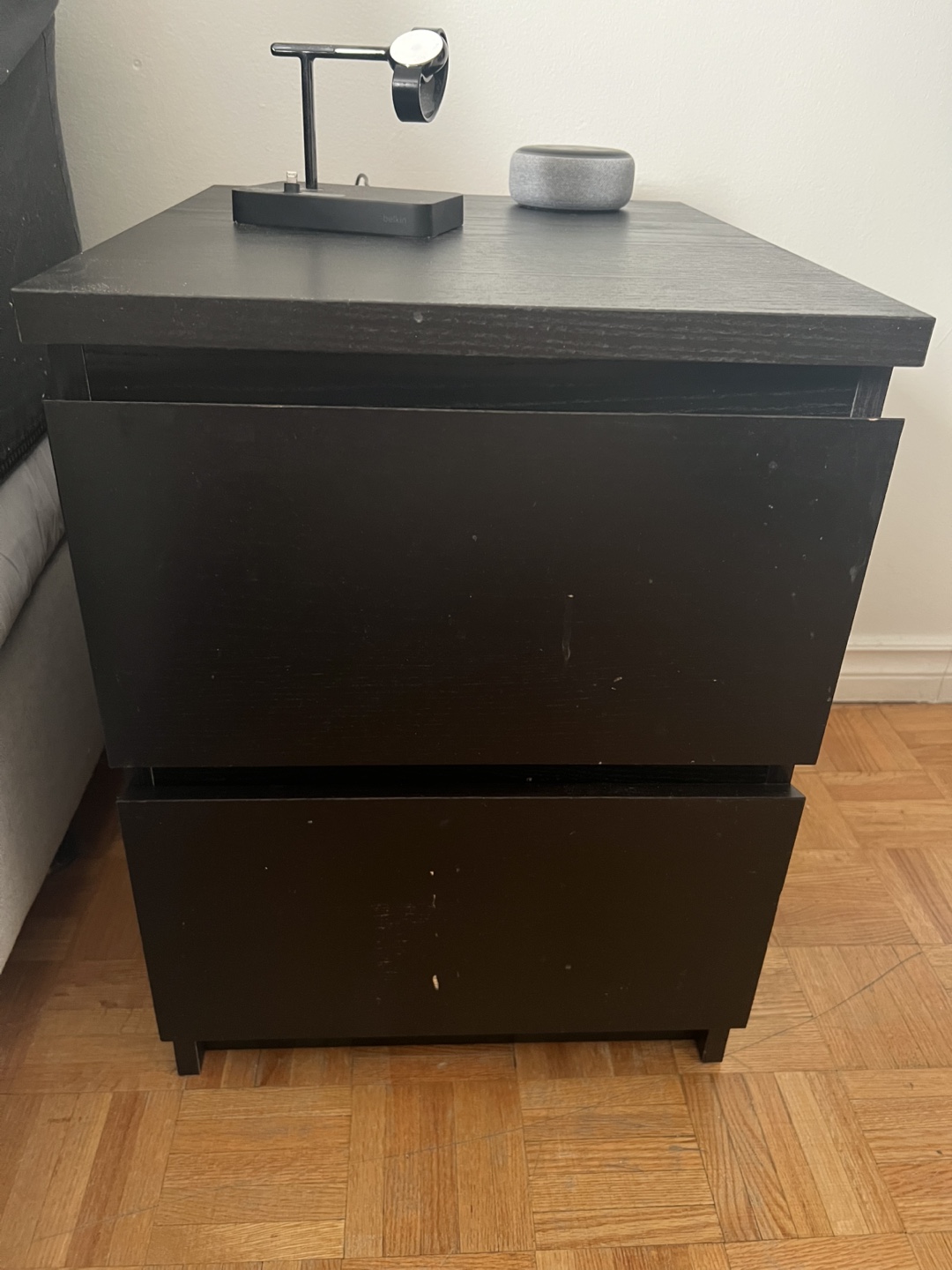 IKEA MALM Two-Drawer Bedside Table - Black (2 bedside for $50)