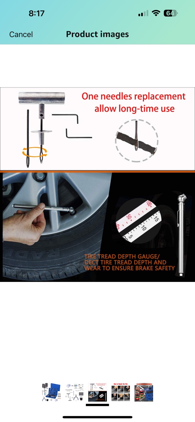 Tire Repair Kit with 40 Self-Vulcanization Plugs - photo 3