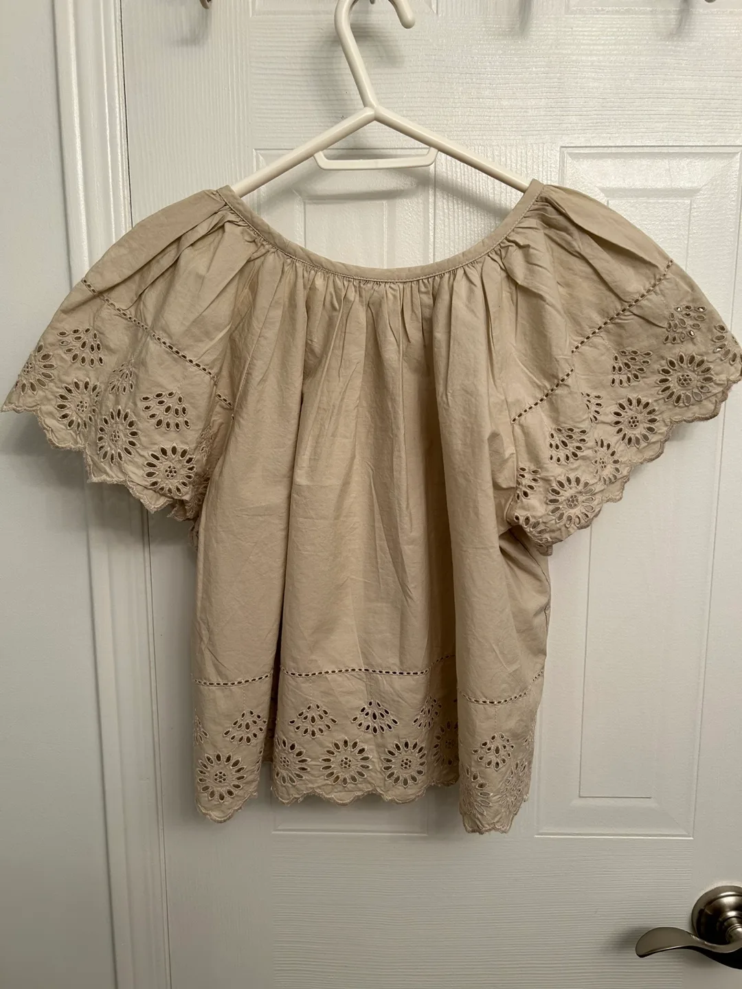 Beige Eyelet Detail Blouse XS image indicator(2)