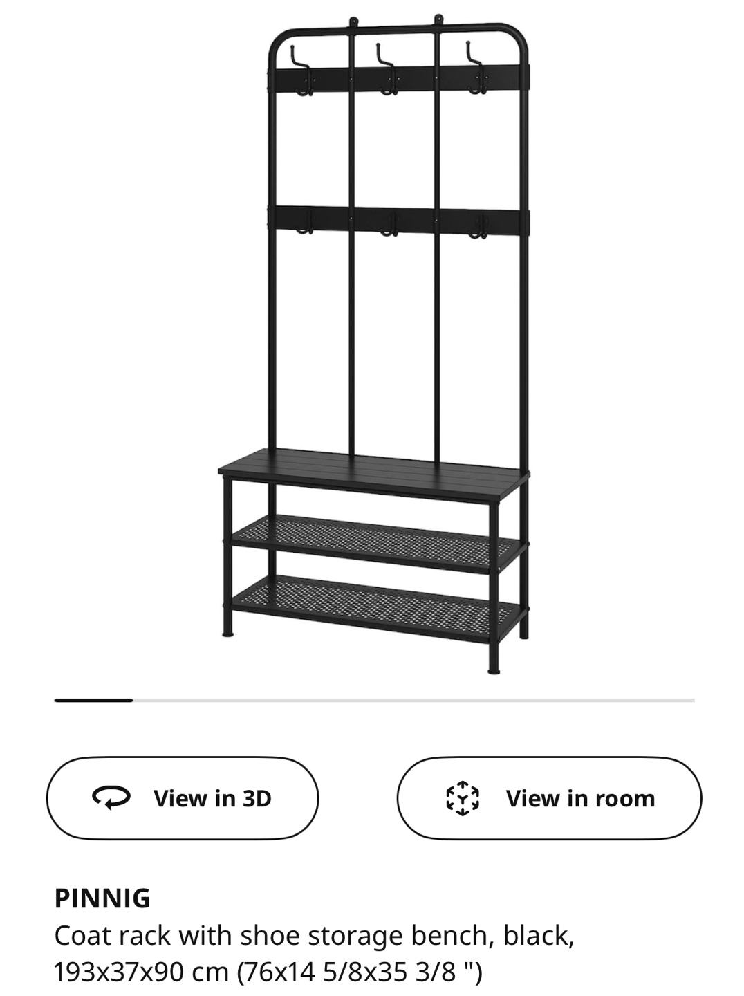 IKEA PINNIG coat rack with Shoe Storage