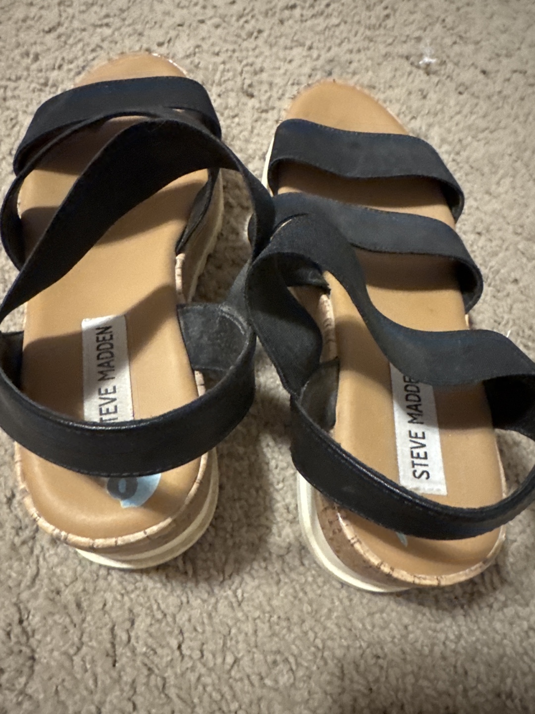 Steve Madden Black Wedge Sandals Size 8 - photo 3