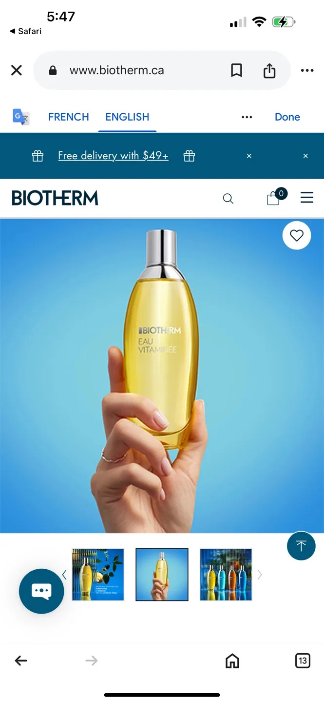 Biotherm Eau Vitaminée Refreshing Mist 100ml new sealed image indicator(2)